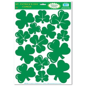 Club Pack of 168 Green Shamrock Window Clings St. Patrick's Day Decorations 17 - All