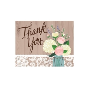 Club Pack of 48 Rustic Wedding Thank You Paper Cards - All