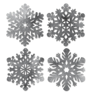 Club Pack of 48 Die-Cut Foil Snowflake Christmas Party Cutout Decorations 14 - All