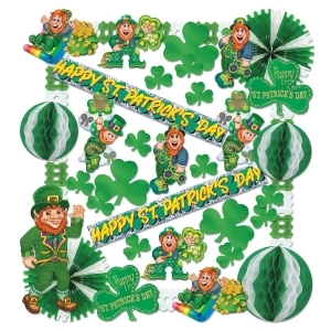 Leprechauns and Shamrocks St Patrick's Day Decorating Kit 38 Count - All