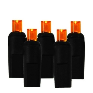 Set of 50 Orange Led Wide Angle Halloween Lights Black Wire - All
