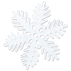 Club Pack of 48 Christmas Winter White Sparkle Snowflake 6 - All