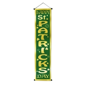 Club Pack of 12 Green and Gold Happy St. Patrick's Day Velvet Door Panels 12.25 x 56.5 - All