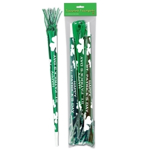Club Pack of 36 Green and White Happy St. Patrick's Day Tasseled Trumpet Horn Party Favors 25 - All