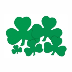 Club Pack of 36 St. Patrick's Day Shamrock Cutout Party Decorations 12 - All