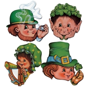 Club Pack of 12 Vintage-style St Patrick's Day Printed Cutout Decorations 1' - All