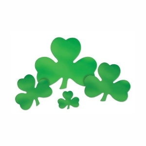 Club Pack of 24 St. Patrick's Day Foil Shamrock Cutout Party Decorations 12 - All