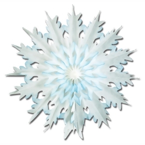 Club Pack of 12 Christmas Winter White and Blue Dip-Dyed Snowflake 17 - All