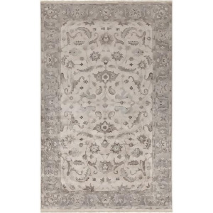 5' x 8' Theodosius Exhibitions Taupe Ivory White and Gray Area Throw Rug - All