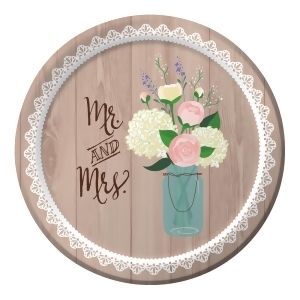Club Pack of 96 Rustic Wedding Mr. Mrs. Disposable Paper Party Luncheon Plates 7 - All