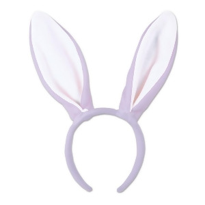 Pack of 12 Lavender and White Soft-Touch Bunny Ears Headbands Easter Costume Accessories - All