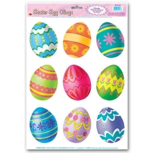 Club Pack of 108 Vibrant Multi-Colored Easter Egg Window Cling Decorations 17 - All