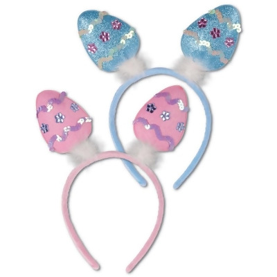 Club Pack of 12 Blue and Pink Easter Egg Bopper Headbands Costume Accessories 