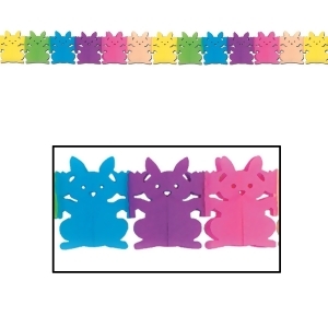 Club Pack of 12 Multi-Colored Easter Themed Tissue Bunny Garland Party Decorations 12' - All