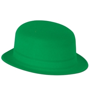 Club Pack of 24 St. Patrick's Day Green Velour Derby Hat Costume Accessories - All