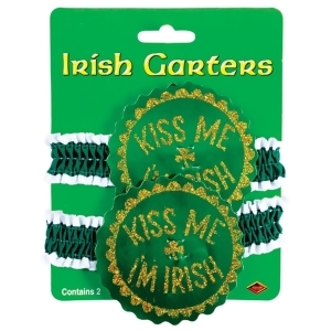 Club Pack of 48 St Patrick's Day Kiss Me I'm Irish Garter Costume Accessories - All