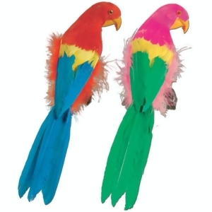 Pack of 6 Vibrant Brightly Colored Feathered Parrot Luau Party Decorations 12 - All