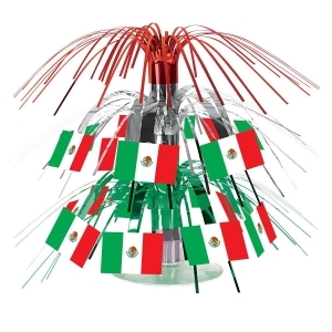 Club Pack of 12 Green Red and White Mexican Flag Cascade Centerpieces Party Decorations 7.5 - All
