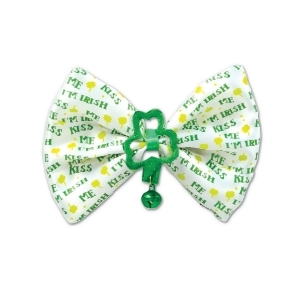 Club Pack of 12 Green and White Kiss Me I'm Irish St. Patrick's Day Bow Ties 4.5 - All