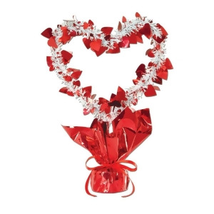 Pack of 12 Red and White Heart Gleam 'N Shape Valentines Centerpieces 11.5 - All
