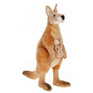 Set of 2 Lifelike Handcrafted Extra Soft Plush Kangaroo Mother and Joey Stuffed Animals 16.75 - All