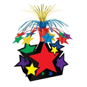 Pack of 12 Multi-Colored Star with Tinsel Accents Centerpiece Decorations 15 - All
