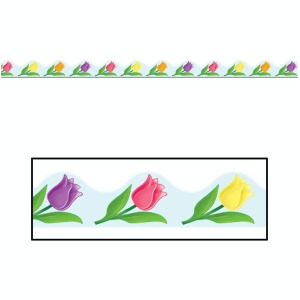 144 Colorful Spring Easter Tulip Flowers Bulletin Board Border Trim Signs 3.75' - All