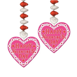 Club Pack of 24 Happy Valentines Day Danglers Hanging Party Decorations 30 - All