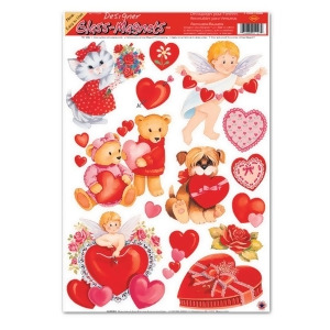 Club Pack of 156 Valentine Play Buddies Window Cling Decorations 17 - All