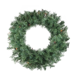24 Pre-lit Minetoba Pine Artificial Christmas Wreath Multi Lights - All