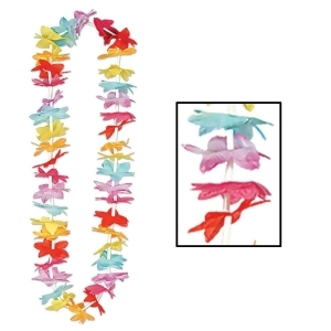 Club Pack of 50 Multicolor Artificial Floral Tropical Luau Leis 40 - All