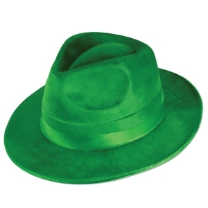 Club Pack of 12 Green Vel-Felt St. Patrick's Day Fedora Hat Adult Sized - All