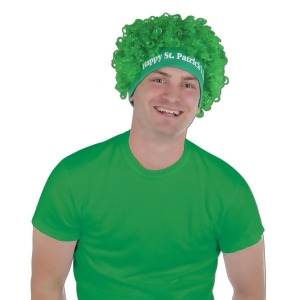 Club Pack of 12 Green Happy St. Patrick's Day Curly Headband Wigs Adult Sized - All