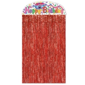 Club Pack of 12 Birthday Cake Character Metallic Curtain Decorations 4.5' - All