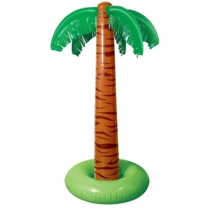 Green and Brown Inflatable Plastic Tropical Palm Tree Party Decoration 5' - All