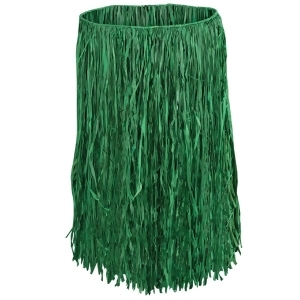Club Pack of 12 Tropical Green Adult Sized Raffia Hula Skirts 31 - All