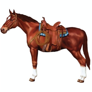 Pack of 12 Western Cowboy Theme Jointed Brown Horse Party Decorations 38 - All