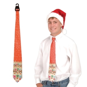 Club Pack of 12 Red-Orange Christmas Themed Reindeer Neckties 51.5 - All
