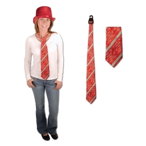 Club Pack of 12 Red Christmas Themed Holiday Light Neckties 51.5 - All