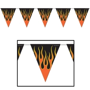 Club Pack of 12 Flame Pennant Banner Hanging Party Decorations12' - All
