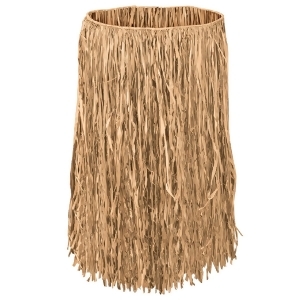 Club Pack of 12 Tropical Tan Adult Sized Raffia Hula Skirts 32 - All