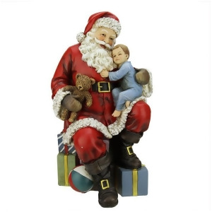 15.5 Santa Claus with a Child and Presents Christmas Table Top Decoration - All