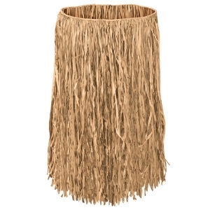 Club Pack of 12 Tropical Tan Extra Large Adult Sized Raffia Hula Skirts 38 - All