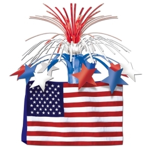 Pack of 12 Metallic Red White and Blue American Flag Foil Centerpiece 13 - All