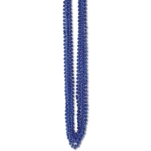 Club Pack of 720 Royal Blue Metallic 4th of July Small Round Beaded Necklace Party Favors 33'' - All