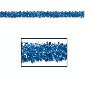 Pack of 12 Festive Metallic Blue Foil Tinsel 6-Ply Christmas Garlands 15' Unlit - All