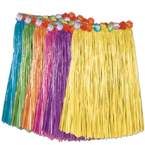 Club Pack of 12 Tropical Multi-Colored Adult Sized Artificial Grass Hula Skirts 36 - All