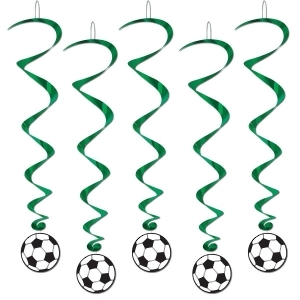 Club Pack of 30 Soccer Ball Cut-Out with Green Dizzy Dangler Hanging Party Decorations 40 - All