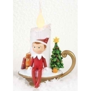 6.75 Decorative Red Green and White Elf on the Shelf Flameless Led Christmas Candle - All
