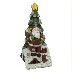 19.5 Battery Operated Led Lighted Santa Claus and Christmas Tree Table Top Decoration - All